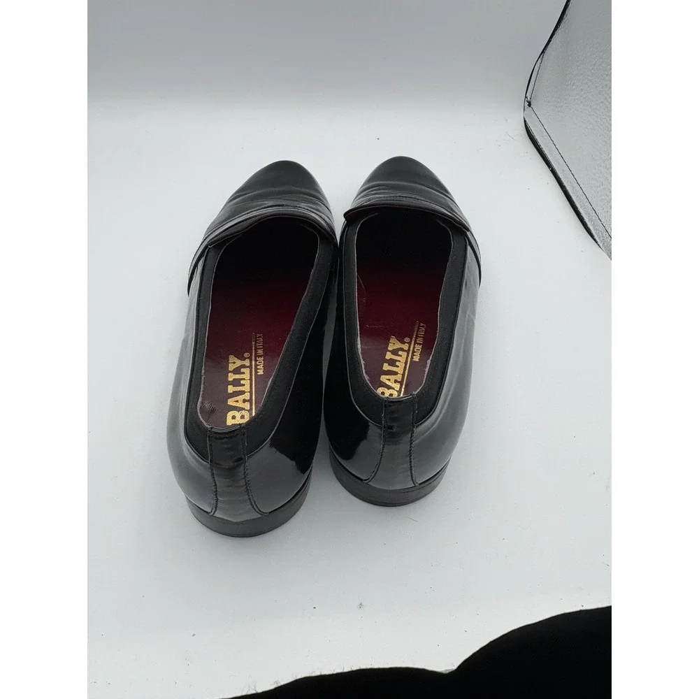 Bally Shoes‎ Mens Size 9 Black Patent Leather Loafers Banner Made In Italy